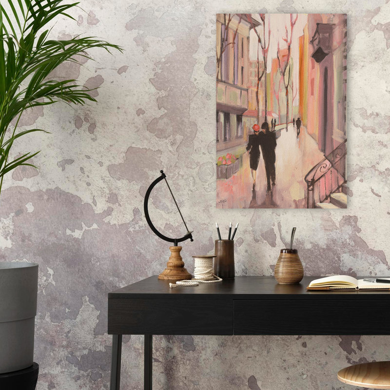 Art du village, promenade beige et noire, H 24 po x l 16 po