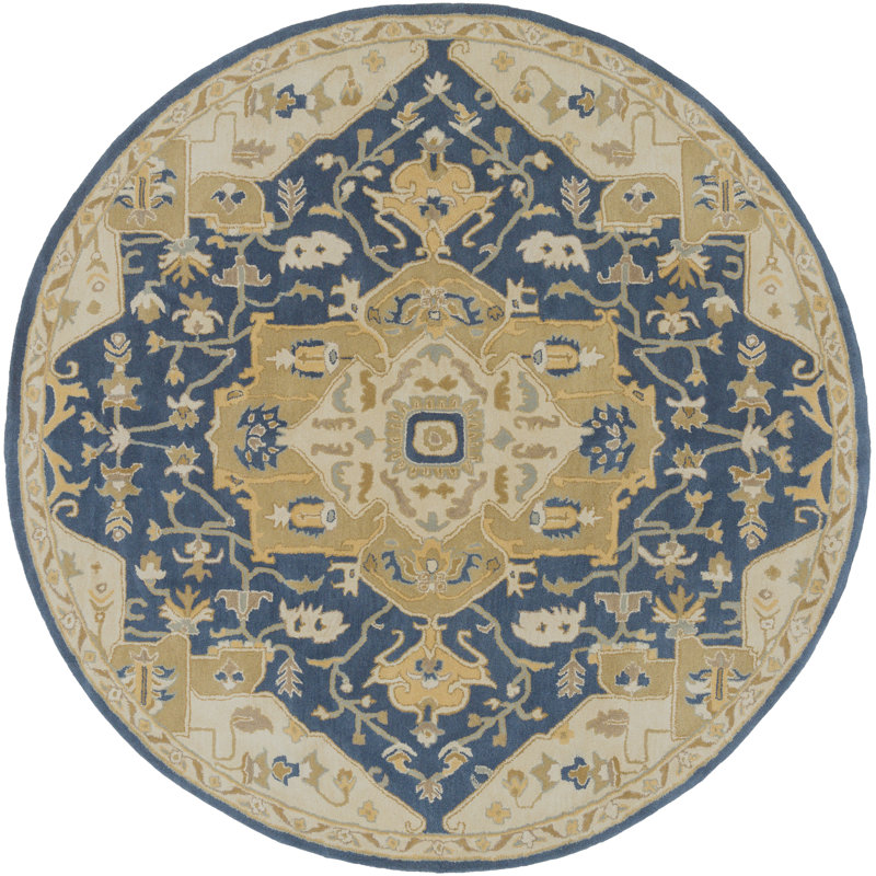 BuckHill Hand Tufted Wool Oriental Indoor Rug, Round 6'