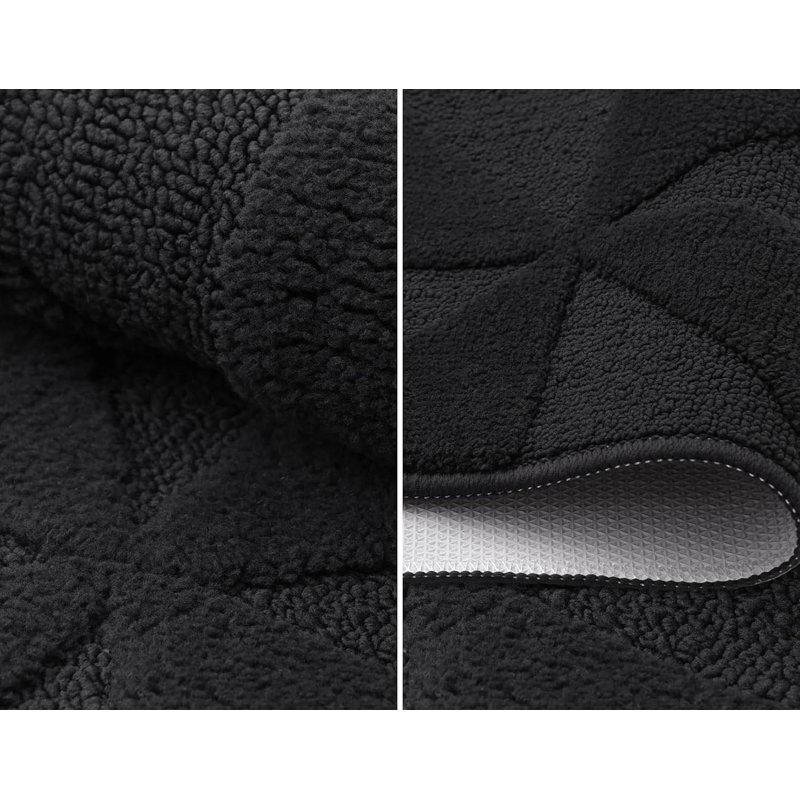 Door Mats Indoor, Machine Washable, 60 cm W x 90 cm L, Black