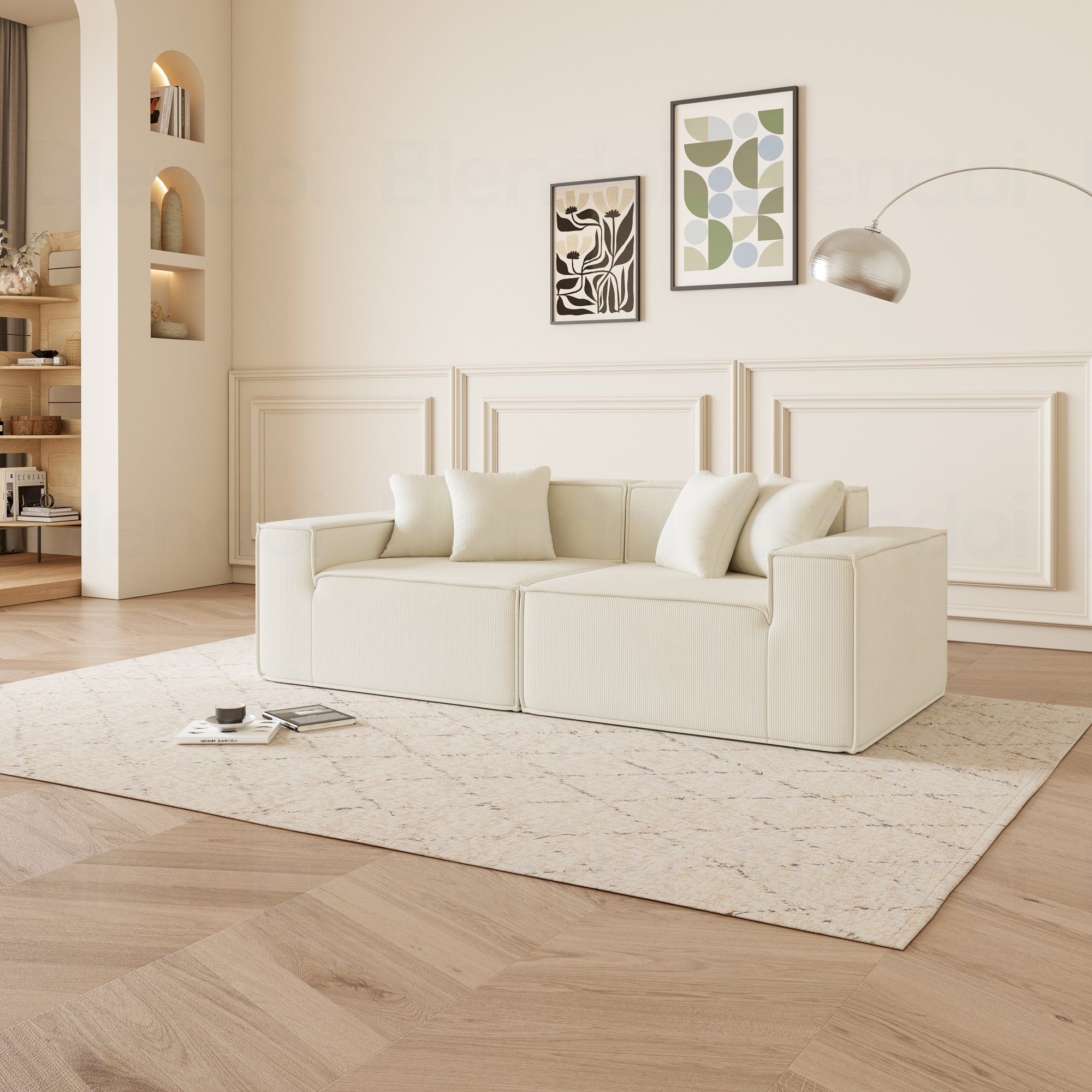 Ivy Bronx Versatile Modular Loveseat Sofa for Modern Living Room - Deep ...