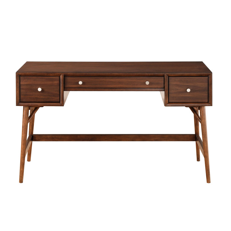 Table de travail avec placage en noyer et tiroir