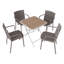 Fauteuil PP empilable Summer-4Pcs gris chaud avec table pliante moderne pour une utilisation intérieure / extérieure - ergonomique et peu encombrante-556048725