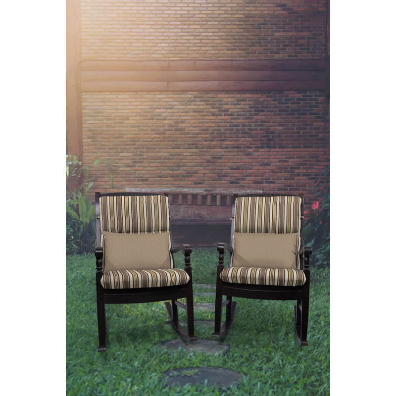 Coussin à dossier haut inclinable décontracté 1 pièce en tissu à rayures deux pièces Casual l 22 po x L 46 po Anthony Praline