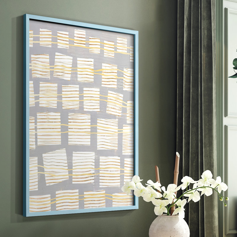 «Media I», reproduction encadrée - bois massif, H 10 po x l 8 po, Bleu
