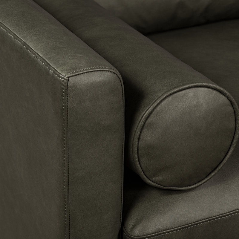 Toscano 89" Genuine Italian Leather Sofa, Green