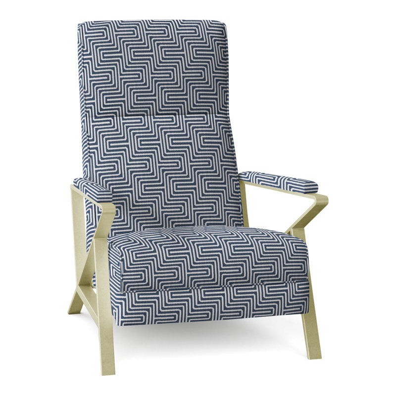 Infinity 28.25" Wide Manual Standard Recliner, Brushed Brass, Perigold Key Figure Indigo