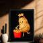 Art encadré noir, pommes de terre mignonnes pour faire des frites, art mural de style rétro-1525847317