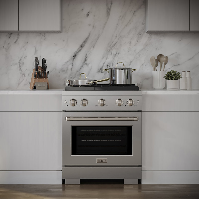 ZLINE 30 in. 4.2 cu. ft. Paramount Gas Range W/ 4 Burner DuoPro Cooktop and Convection Gas Oven in Stainless Steel