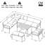 Garden Conversation Set 8 Places With 2 Sofas, 1 Armchair, 1 Bench And 1 Table Grey