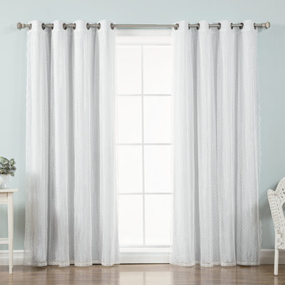 Tulle Polyester Room Darkening Curtain Panels