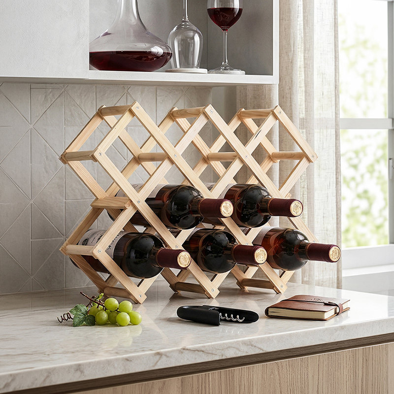 Schmitz Tabletop Wine Bottle Rack, Natural