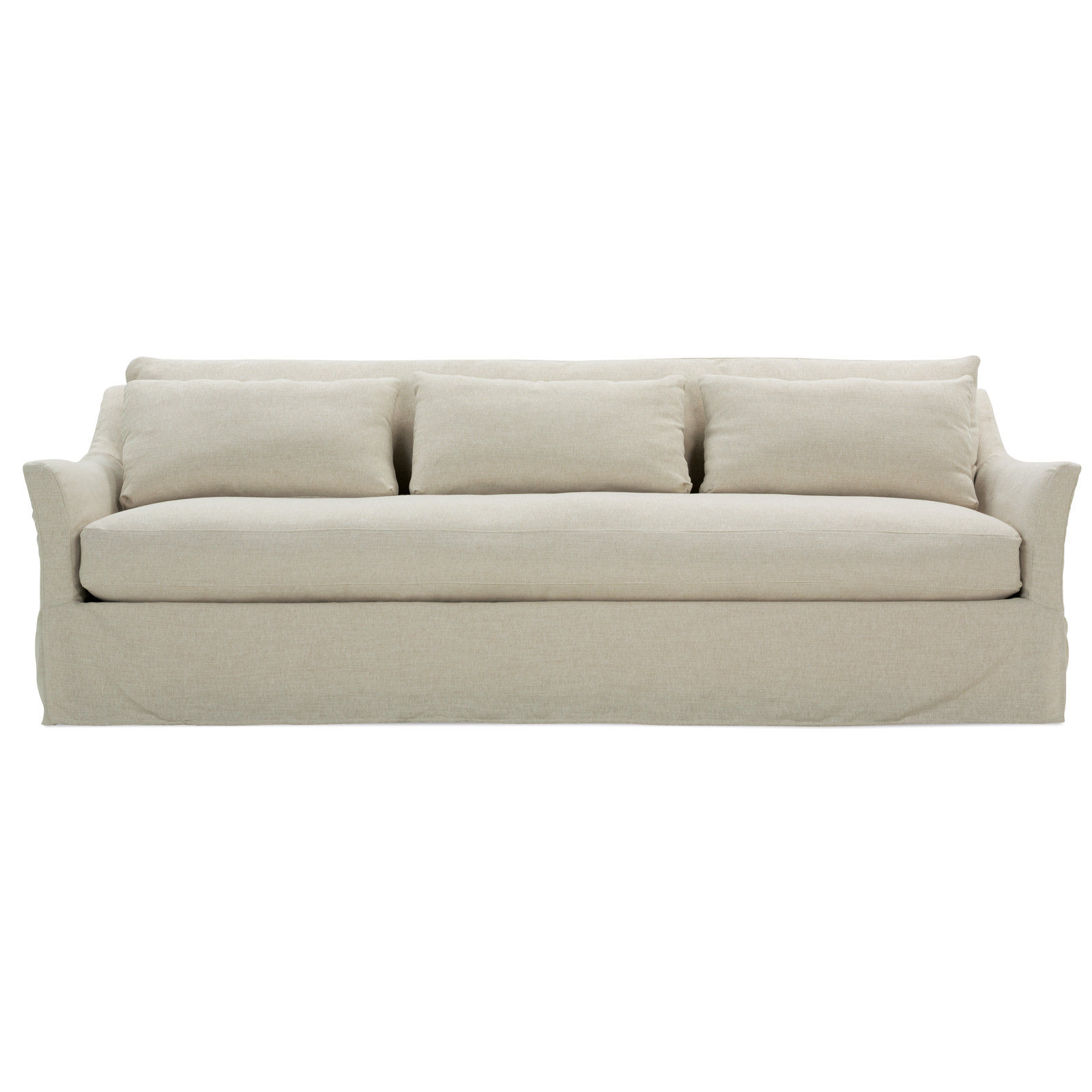 Stavro Slip Sofa, 35"H x 98"W x 41"D, Cream