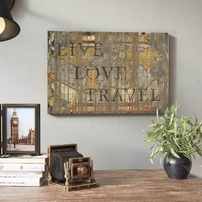 «Live Love Travel» par Diego Trigall, impression, Toile, H 40 po x l 60 po x P 1,5 po