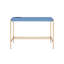 Bureau d'écriture rectangulaire avec port USB, bleu marine et or-682878474
