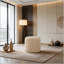 Repose-pieds rond en velours de 16 po-834074338