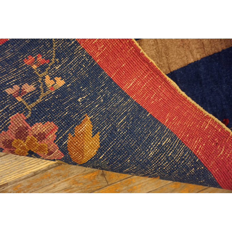 Tapis en laine antique bleu, rouge / rouille