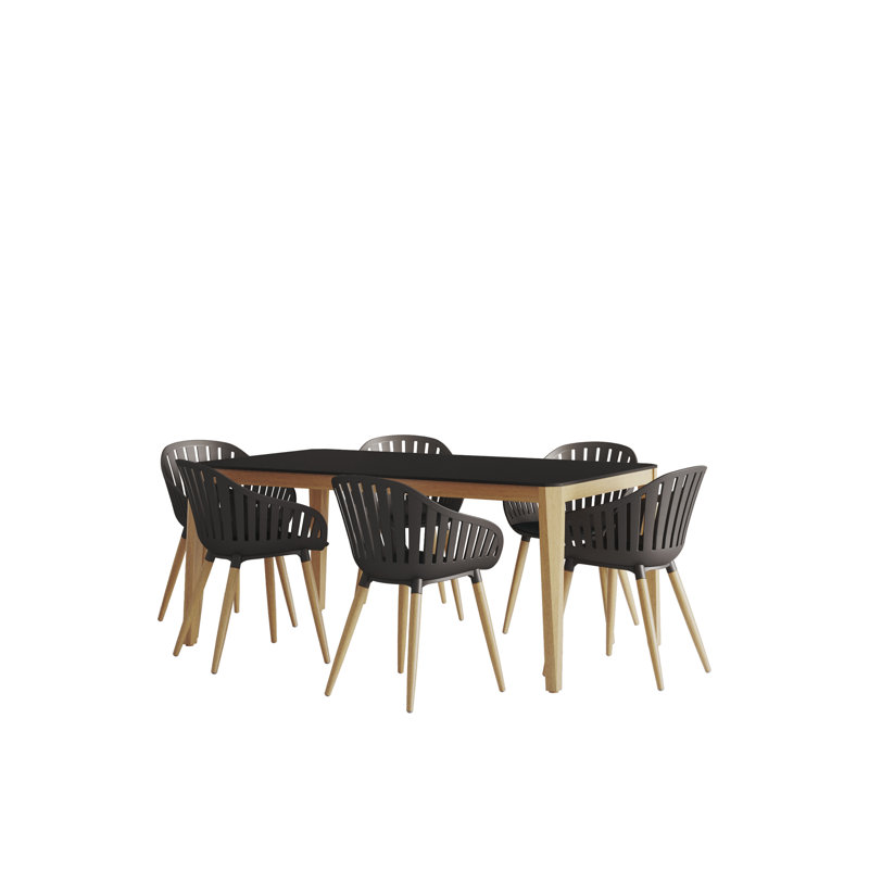 Ensemble de salle à manger Midtown, Blanc, 7 pièces : table, 6 chaises
