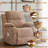  Katrein Brown Chenille Power Recliner with Heat and Massage, Lift Function-873100366