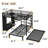 Full over Twin Bunk Bed with Built-in Wardrobe, Metal Bunk Bed with Trundle, Foldable Desk, Ladders, Noise-reduced design, Black-838299205