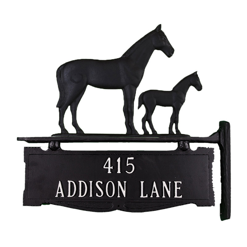 Plaque d'adresse pour pelouse sur 1 ligne, Oui, Noir satiné