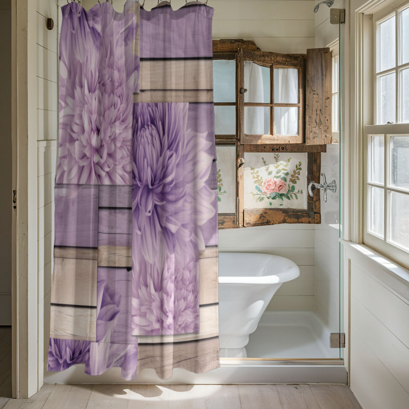 Lavender Rows - Premium Shower Curtain, 74''H x 71''W