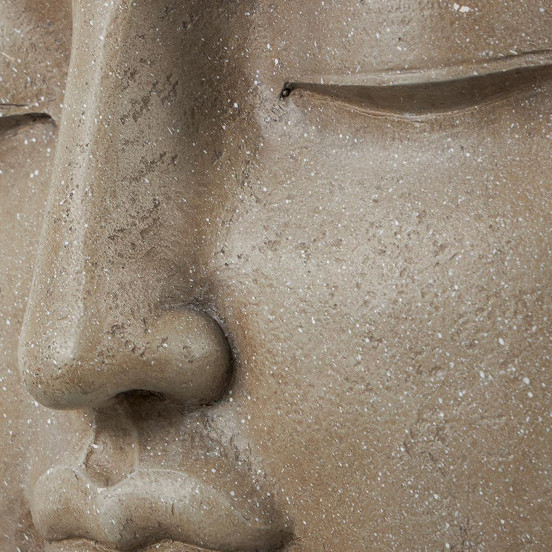 Brown Melchiora Buddha Large Speckled Decorative Sculpture with Textured Base