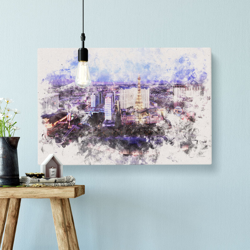 The Las Vegas Strip & Skyline In Nevada - Wrapped Canvas, 35cm H x 50cm W x 3cm D