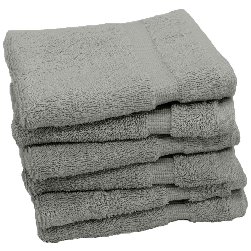 Ensemble de 6 serviettes en coton Wellston, gris