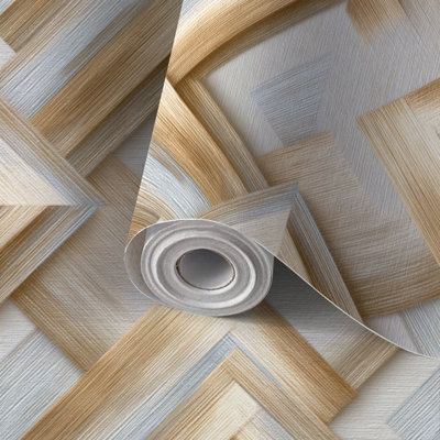 Papier peint auto-adhésif à peler et coller avec profondeur subtile et géométrique 17,7 po x 118 po (45 x 300 cm)