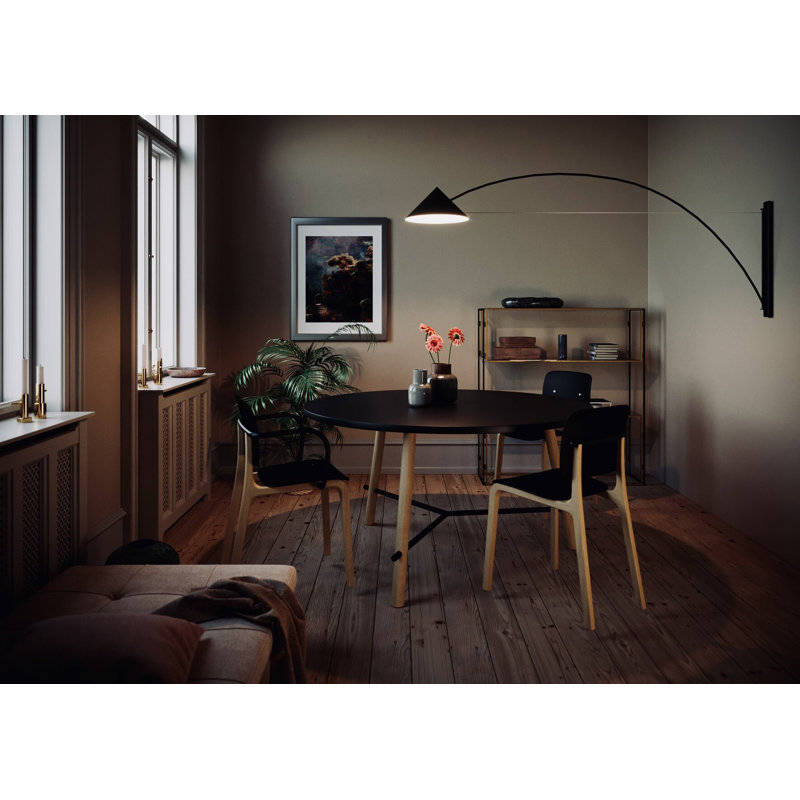 Flyer LED Armed Sconce, 2700K, Black, 65cm H x 43cm W x 175cm D