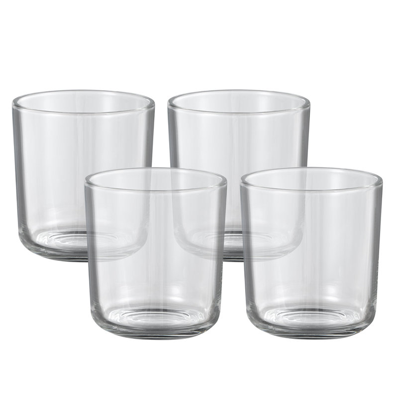 Ensemble de porte-votives en verre 4 pièces, H 3,5 po x l 3,125 po x P 3,125 po