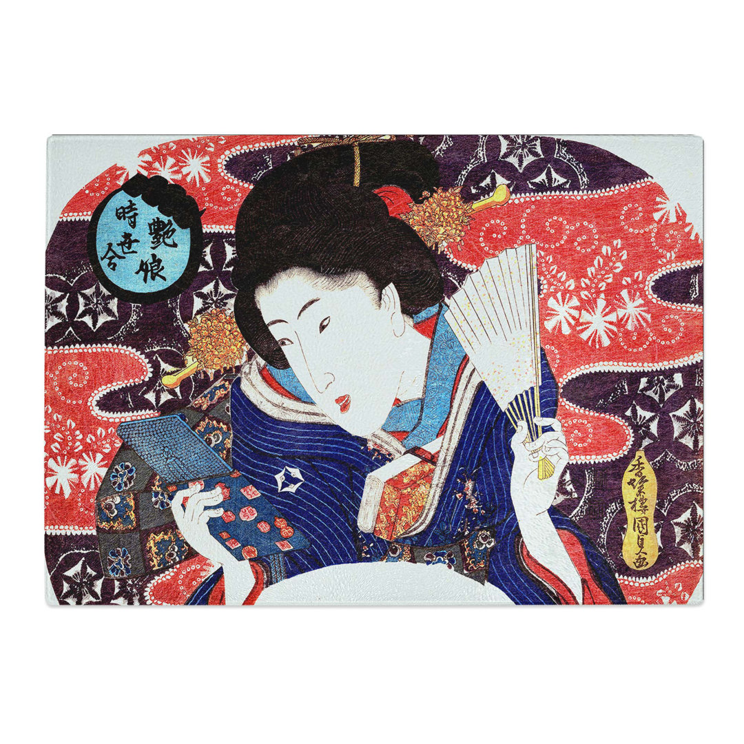 Tempered Glass Beauty by Utagawa Kunisada Chopping Board