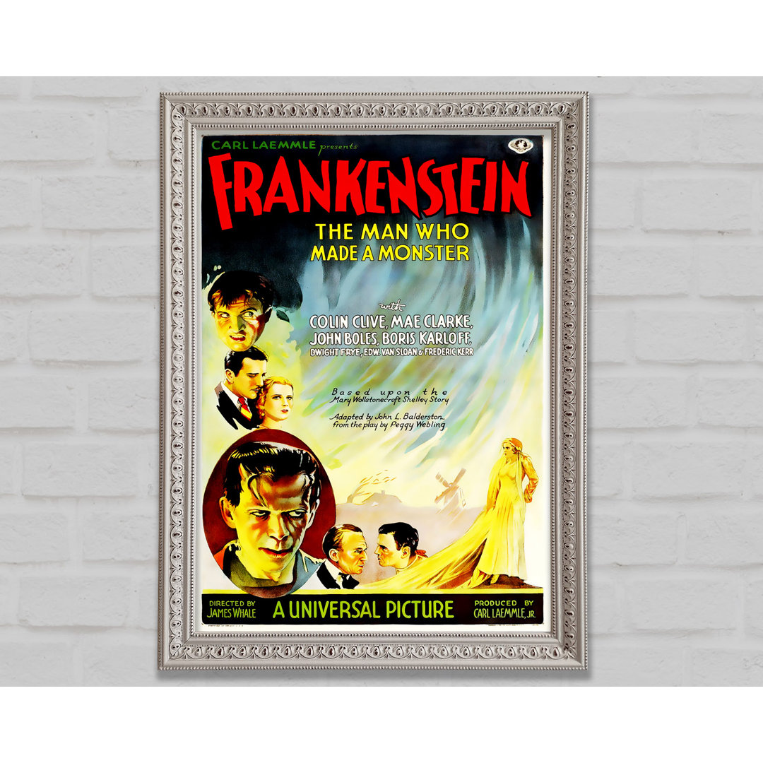 Frankenstein The Man Who Made A Monster Gerahmter Druck