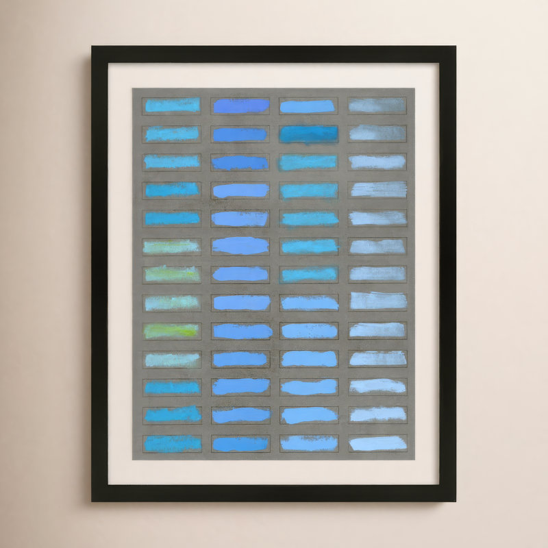 The Blues 2 par Jacques Pilon - Art mural encadré, Cadre noir, H 30 po x l 24 po x P 1,25 po