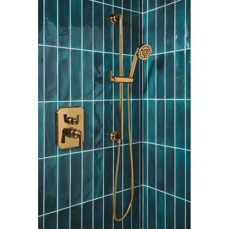 Beauclere™ Pressure Balance Valve With Integrated 6-Function Diverter Trim, Brilliance Polished Gold, Lever Handle