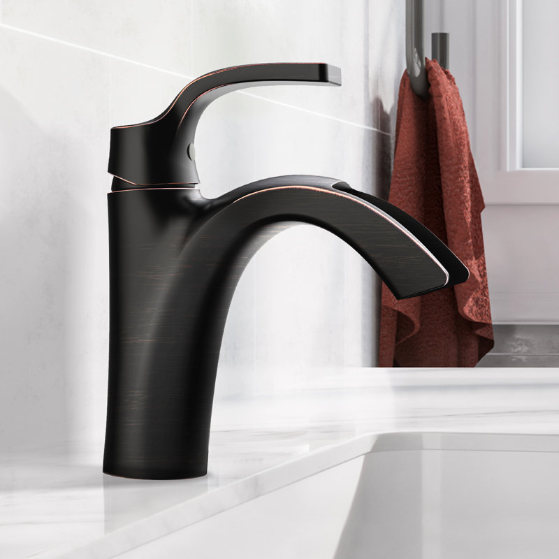 Robinet pour salle de bain à poignée simple avec drain