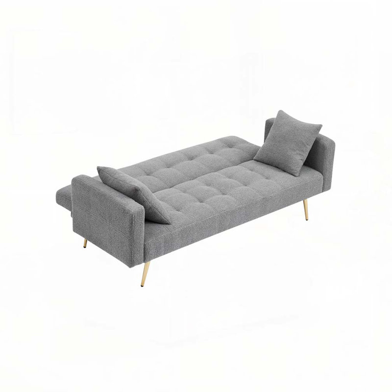 Canapé-lit ajustable en molleton 71 po, Gris