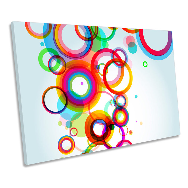 Abstract Rings Circles - Wrapped Canvas Print, 30.5cm H x 45.7cm W