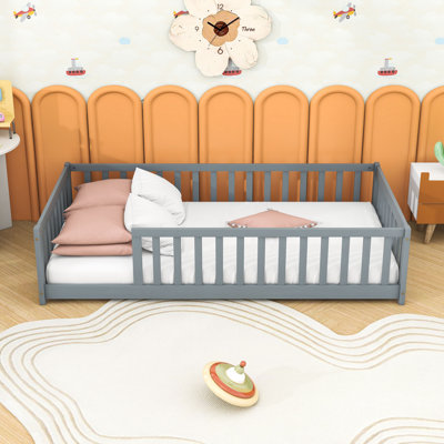 Twin Wooden Frame Kids Bed With Slats