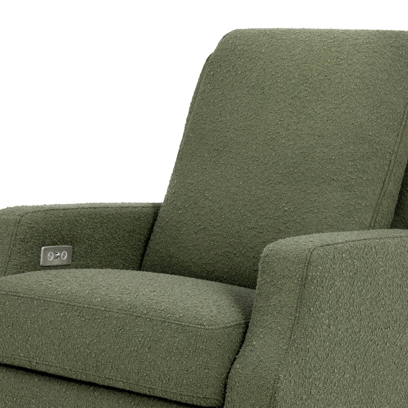 Crewe Electronic Recliner and Swivel Glider in Eco-Performance Fabric, Olive Boucle