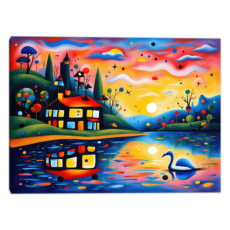 Art mural sur toile Lakeside Dream House, H 16 po x l 24 po x P 1,5 po