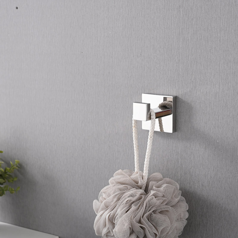 Paquet de 4 crochets à serviettes de salle de bain muraux en acier inoxydable, conception durable et peu encombrante pour les maisons modernes