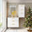 24inch Wall Mounted Bathroom Vanity Combo With Ceramic Sink Floating Cabinet & Side Storage Faucet Not Included-2076857761