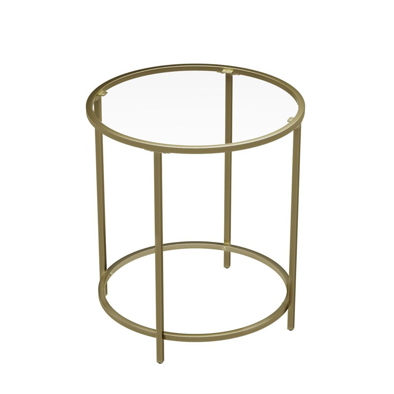 Ankrum Round Coffee Table With Glass Top