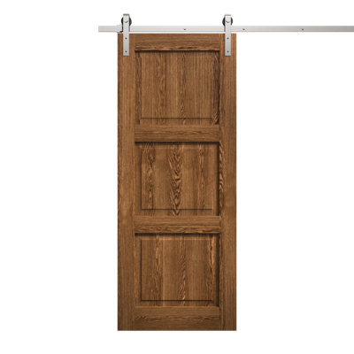 Porte de grange moderne | Ego 5010 | Ensemble de quincaillerie lourde Silver Rail Track | Portes intérieures solides