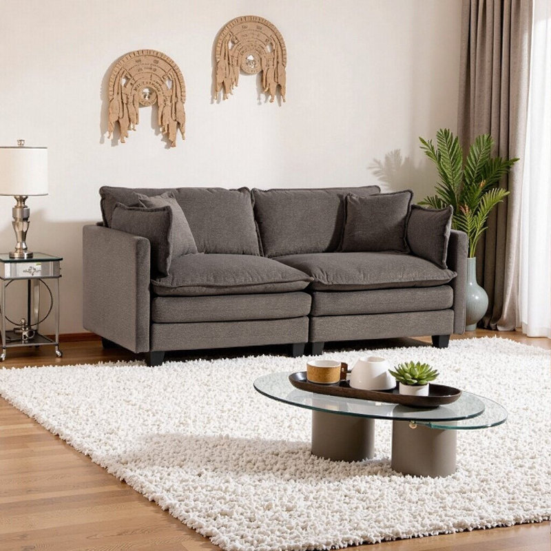 Canapé modulaire 2 places 77,95 po Modern, Gris ancien