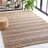 Zakai Natural Fiber Flat Weave Jute/Cotton Geometric Rug in Navy/Natural-1585351470