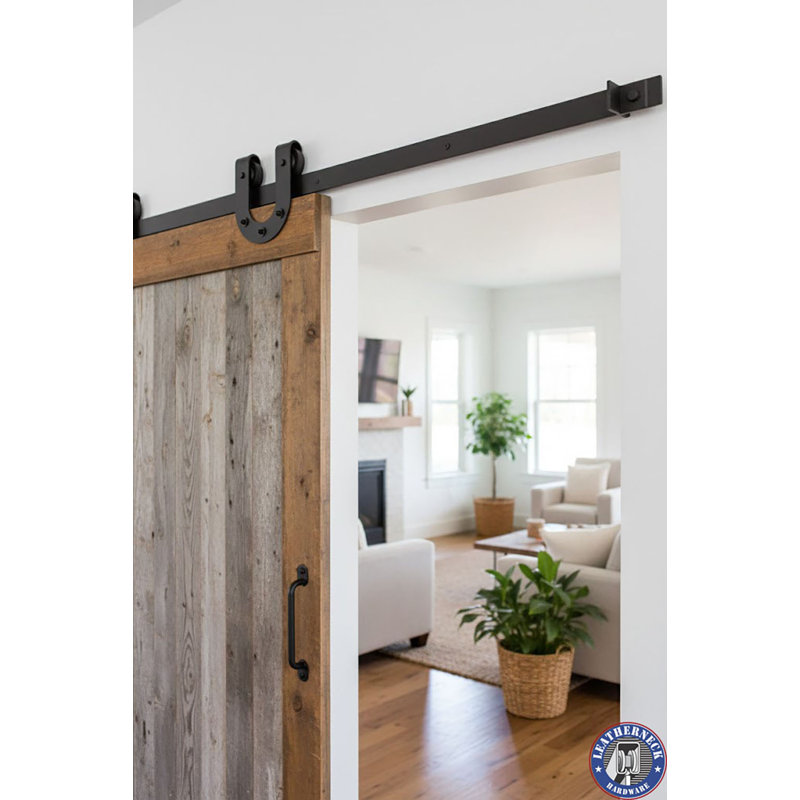 Ensemble de quincaillerie pour porte de grange simple Horseshoe, 84, Acier inoxydable brossé