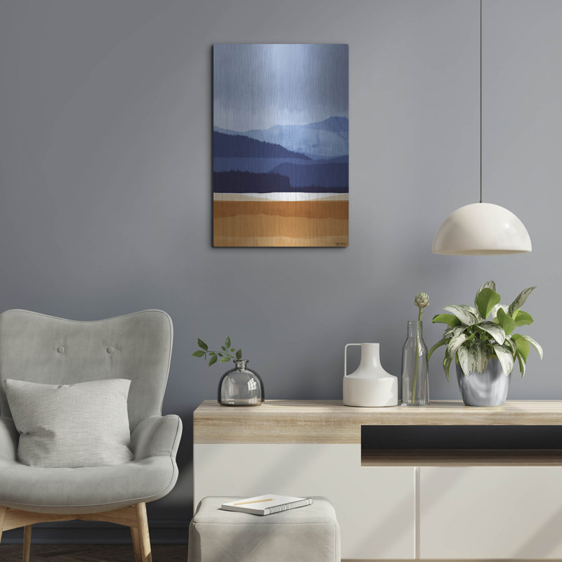 Ivy Bronx «Abstract Mountain Landscape» par Momart, art mural en métal, H 24 po x l 16 po