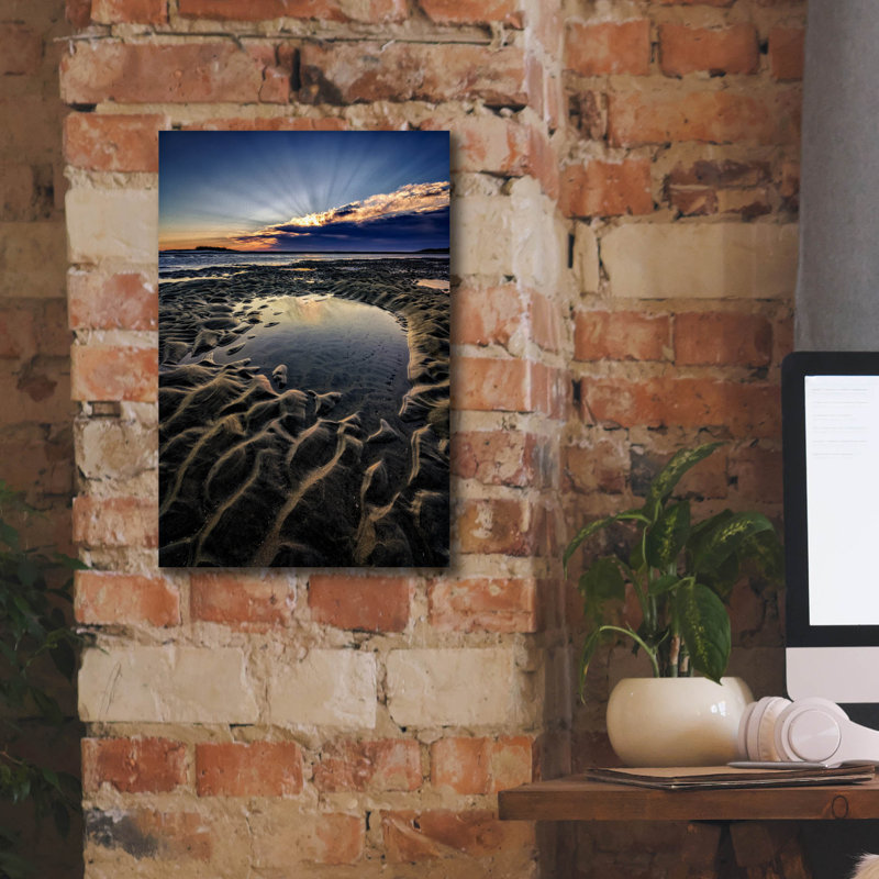 «Popham Beach Sunrise V» par Rick Berk, art mural sur toile, H 18 po x l 12 po